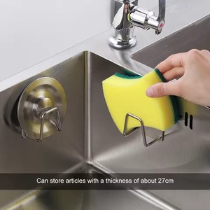 Kitchen Sponges Holder Stainless Steel Sink <b>Shelf</b> Self Adhesive Sink Kitchen <b>Hook</b> Hanger Accessories Storage Organizer Wall <b>Hook</b> - Product Image 3