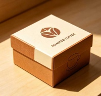Boîte cadeau en papier kraft personnalisée pour café, 4 compartiments, boîte d'emballage avec séparateurs pour grains de café, dosettes de café