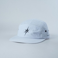 Topi 5 Panel Retro Y2K Logo Bintang Cybercore Putih Bahan Nylon Model Camper Cap Streetwear Urban Topi Jockey Performa Tinggi Vintage Twinkle Star