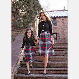 Newbo-ropa a juego para <span class=keywords><strong>padres</strong></span> e <span class=keywords><strong>hijos</strong></span>, ropa a cuadros de media longitud con manga de nueve cuartos, ropa a juego para mamá y para mí, Primavera, 2020 - Product Image 1