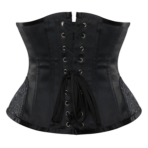 Corset vintage à 5 boutons sous le buste pour femmes, <span class=keywords><strong>gaine</strong></span> amincissante à 14 baleines en acier, bustier court, soutien dorsal, taille fine - Product Image 2