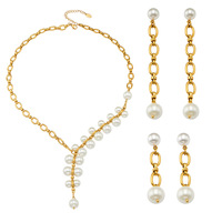 Collier tendance pour femme Milis, best-seller, fait main, en acier inoxydable plaqué or 18 carats, avec pendentif en coquillage perlé