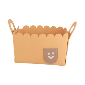reusable household kitchen organizer storage box bulk baby felt baskets handles basket dormitory desktop storage box