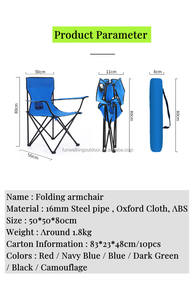 Fácil entrega al aire libre <span class=keywords><strong>playa</strong></span> Camping pesca silla plegable ultraligero senderismo campamento silla portátil - Product Image 5