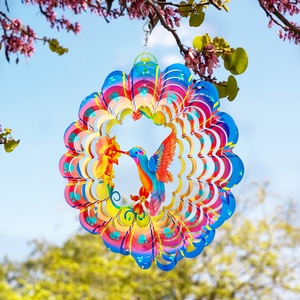 Atrapavientos 3D de Colibrí, Atrapavientos Metálicos para Adornos de Jardín, 12 Pulgadas, Atrapavientos Colgante 3D con Forma de Pájaro, Decoración Única para Jardín - Product Image 5