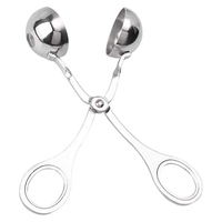 Kingwise Alat Dapur 304 Stainless Steel Sendok Bakso DIY Klip Bakso Sendok Penjepit Bola Ikan Pembuat Bakso