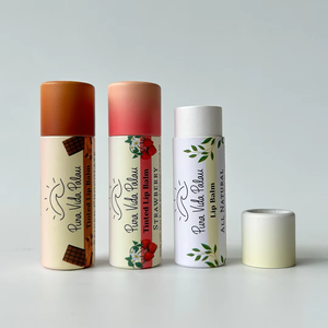 Baume à lèvres bio avec logo personnalisé, emballage en tube en papier de 10 g, contenants en papier kraft recyclable faits à la main pour rouge à lèvres à pression, déodorant - Product Image 3