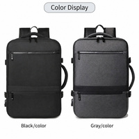 Mochila de negocios unisex de gran capacidad, duradera, con USB, Oxford, expandible, de poliéster, para viajes, escuela, portátil.