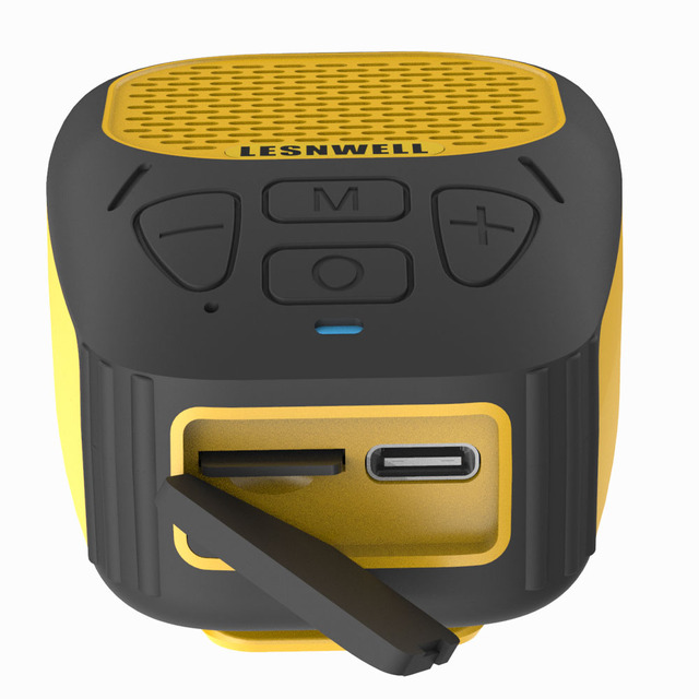 Portable JobSite Wireless USB BT Speaker LED Built-In Microphone Mini USB TF Card Access Battery Hands-Free Music for Outdoor