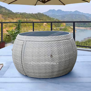 Thiết kế độc đáo mây ngoài trời Bàn và ghế thiết lập với ô trống bảng và ngoài trời tam giác ghế - Product Image 6