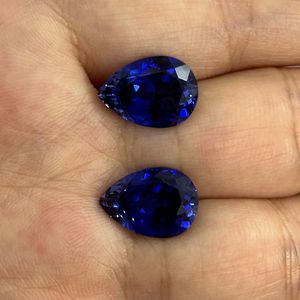 Piedra de Corindón Sintético con Corte de Pera, Gema de Zafiro Cultivada en Laboratorio 33 #   Gemas con dureza Mohs 9.0 disponibles para diseño personalizado de joyería - Product Image 3