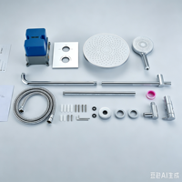 Robinet de douche thermostatique en laiton à prix d'usine avec barre de douche de plafond et douchette à main, ensemble de douche à jet doux