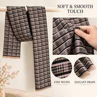 Écharpe tricotée haut de gamme en laine et viscose respirante pour homme, châle à carreaux polyvalent, cadeau pour petit ami