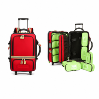Sac de traumatologie EMS, sac de sauvetage pour premiers intervenants, sac à roulettes modulaire, sac à dos médical, réponse aux urgences, ambulance réfléchissante