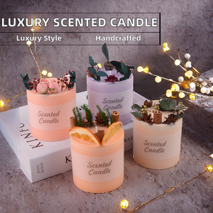 E188 naturale decorazione di fiori di piante profumati Set di candele Aroma romantico per la casa e il regalo - Product Image 2