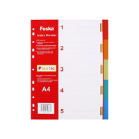 Foska Extra Wide Design Organisation Pages 11 Trous Binder Diviseurs avec 5 10 12 Couleurs Onglets pour Organiser les Présentations de Projets