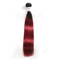 En gros Meilleure Qualité 100% Remy Cheveux Rouge Foncé Raides Malaisiens Cheveux Armure Extension Pas Cher 1B-99J Couleur