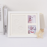 Cadre photo commémoratif pour empreintes de pattes d'animaux, cadre en bois, imperméable, pour table, pour chiens et chats
