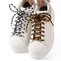 Lacets personnalisés en polyester tressé ovale de 5 mm avec motif de couleurs mélangées, personnalisables pour baskets et chaussures de sport