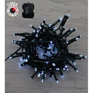 100 Lumières de Noël à LED Blanc Glace Fonctionnant sur Piles 5+0.3MT - Product Image 1