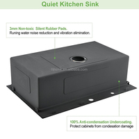 Évier de cuisine 33 pouces Topmount Drop in Workstation 16 Gauge Bol simple avec accessoires Acier inoxydable Gunmetal Gris