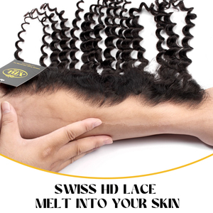 จัดส่ง8ชั่วโมงสินค้าขายดีแบบดิบคลื่นลึกมีความละเอียดสูงมีลูกไม้ด้านหน้าบาง13X4ปิดด้านหน้า13X6เขาปิดและปิดหน้าสำหรับใช้งาน daliy - Product Image 2