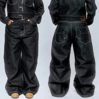 Ensembles de vêtements personnalisés avec logo, ensembles de vestes en jean respirants imprimés en relief, ensembles de pantalons en jean mi-lourds surdimensionnés, décontractés pour l'automne