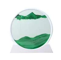 7 אינץ 12 אינץ 14 אינץ העברת חול אמנות תמונה עגול זכוכית 3D שעון חול עמוק ים Sandscape חול טובעני ציור עבור בית תפאורה