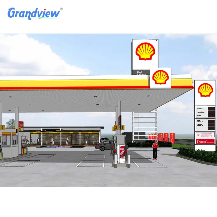 modern design petrol station 3d canopy fascia