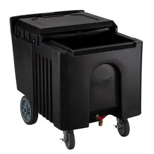 110L酒店餐厅塑料冰块储物车带轮子的隔热冰盒