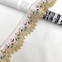Accessoires vestimentaires en dentelle brodée style national, avec fil coloré ondulé, fleurs Bossimia, broderie au vent, maille et sequins, pour chaussures et sacs