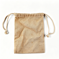 Petit sac en lin écologique, sac en toile de jute avec cordon de serrage, sac cadeau avec impression de logo personnalisé
