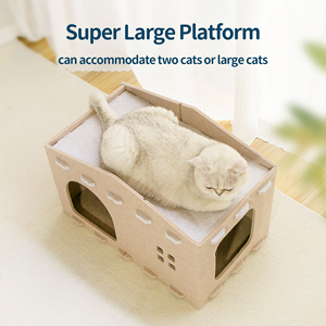 ที่นอนแมวแบบถ้ำ ทำจากผ้าสักหลาดโพลีเอสเตอร์ที่เป็นมิตรต่อสิ่งแวดล้อม สำหรับใช้ภายในอาคาร ถอดซักได้ สไตล์ยุโรป - Product Image 4