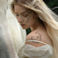 Autocollants de tatouage temporaire en henné, étiquette, pour le visage, tête de taureau, cou, main au dos, Design Sexy, pour hommes et femmes, Art, 20 pièces