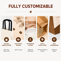 Ensemble d'emballages personnalisés pour café - Sac en papier kraft et gobelet à café jetable avec impression de logo