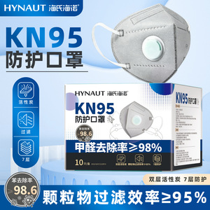หน้ากากป้องกัน Hynaut Kn95 7 ชั้น คาร์บอนกัมมันต์คู่ พร้อมวาล์ว สำหรับป้องกันฟอร์มาลดีไฮด์ ใช้ในบ้าน - Product Image 4