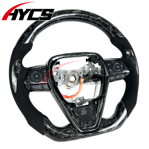 <span class=keywords><strong>Volante</strong></span> de Fibra de Carbono Forjado Personalizado para Toyota Camry Gen 8th 2018-2023 Estilo <span class=keywords><strong>Deportivo</strong></span> <span class=keywords><strong>TRD</strong></span> con Forma de D y Cuero de Gamuza - Product Image 4