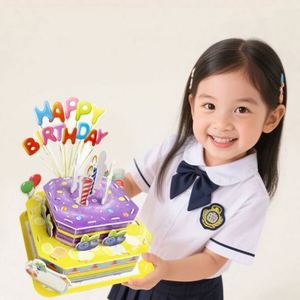 Cadeau idéal pour les garçons et les filles, jouet éducatif STEM, puzzle 3D en forme de gâteau d'anniversaire pour enfants - Product Image 3