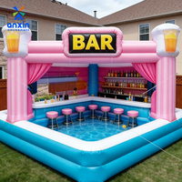 Bar gonflable géant commercial avec piscine intégrée, tente de bar/pub de jardin avec tabourets pour événements et locations extérieures