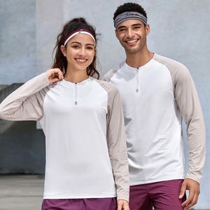 Custom Printing Men's Athletic Long Sleeve Half Zip Quick Dry Breathable Gym Sports Fitness Training T-Shirt Casual <b>Tops</b> - Product Image 3