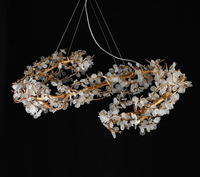 Mousse de sable chromée en aluminium, couleur cuivre, Design artistique en forme de S, verre décoratif fait à la main, lustre de ménage