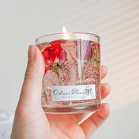 Luxus Hochzeit echte Blume Duft kerze Transparent Gel Wachs Dekorative Kerze Riechen Parfüm Gelee Wachs Aroma therapie Kerzen