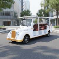 Voiture électrique classique au design moderne, populaire, 11 places, véhicule vintage antique, bus de tourisme