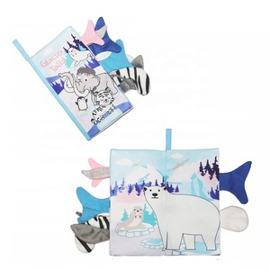 Livre en tissu doux lavable pour bébé, éducation Montessori, livre en tissu à queues d'animaux variées, jouet pour le développement sensoriel précoce des nourrissons - Product Image 2