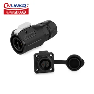 CNLINKO Waterproof M16 10A Circular Connector PBT Plastic 2 Pin Male Female Plug Socket for LED Strip Light Motorcycle Boat