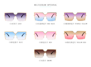 <span class=keywords><strong>Occhiali</strong></span> <span class=keywords><strong>da</strong></span> <span class=keywords><strong>sole</strong></span> <span class=keywords><strong>da</strong></span> <span class=keywords><strong>donna</strong></span> oversize quadrati di lusso in metallo di alta qualità popolari di vendita calda - Product Image 3