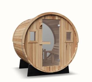 4-8 người ngoài trời truyền thống Thùng tắm hơi gỗ tuyết tùng đỏ với bảng điều khiển máy tính bếp cho biệt thự - Product Image 5