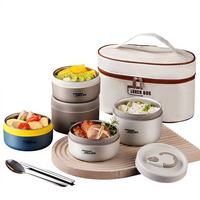 OEM/ODM Tragbare Runde Edelstahl Isolierte Lunchbox Mikrowellengeeignete Bento-Box für Büroangestellte Langlebiger Lebensmittelbehälter