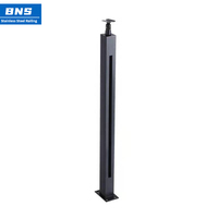 Outdoor Balustrade Edelstahl Post Deck Geländer starkes Edelstahl schwarz Baluster gehärtetes Glas Balkon Deck Geländer