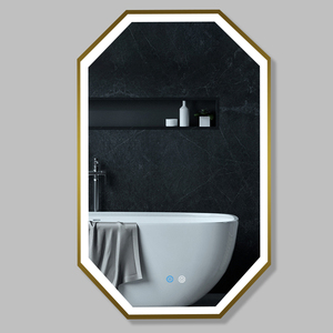 Fullkenlight khung vàng fogless tắm tắm Gương thông minh phòng tắm <span class=keywords><strong>LED</strong></span> Vanity ánh sáng gương cho phòng tắm trang điểm - Product Image 6